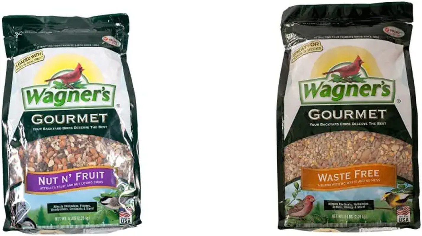 Wagner'S 82072 Gourmet Nut & Fruit Wild Bird Food, 5-Pound Bag, 5 Lb & 82056 Gou