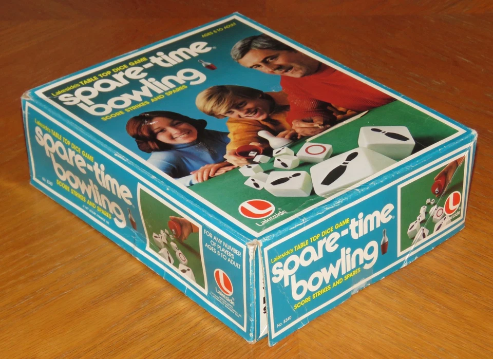 Vintage 1977 Lakeside Spare Time Bowling Table Top Dice Game No.8340 Made in USA - Image 4 of 4