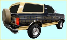 1987 1988 1989 1990 1991 Ford Bronco Eddie Bauer Upr Pinlwr 3-band Stripe Decal
