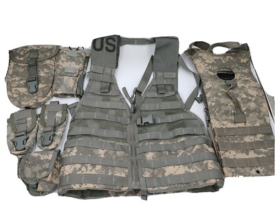 USGI Acu Fighting Belastung Träger Weste Molle II + Hydaration Träger + 6 Beutel