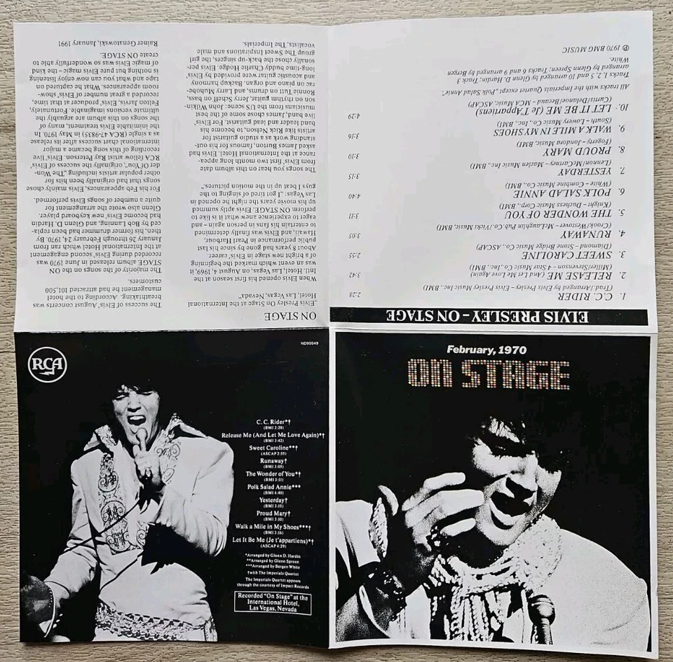 Elvis Presley  - On Stage/ February 1970 - CD  - 1991 - RCA  - Reissue - Bild 4 von 4