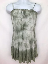 Kiwi + Punch Dress Womens Size Medium Thyme Green Rayon