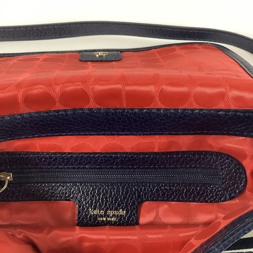 Kate Spade Womens Navy Blue & White Striped Shoulder Bag Baguette Dust Cover - Picture 18 of 22