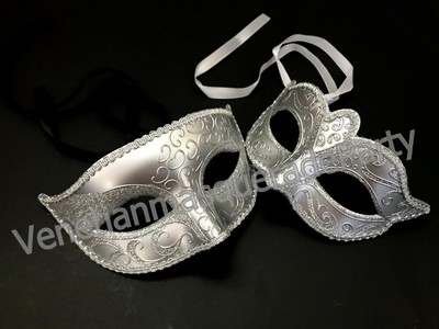 Silver Masquerade Theme Wedding Engagement Bridal Shower Party Couples Mask Pair Ebay