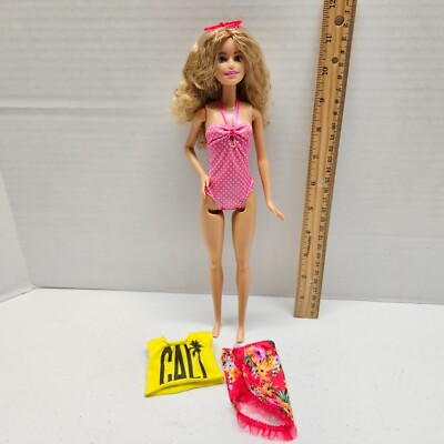 Barbie GLAM VACATION DOLL w/ Original Swimsuit Top Skirt Sunglasses #DGY74 - HTF