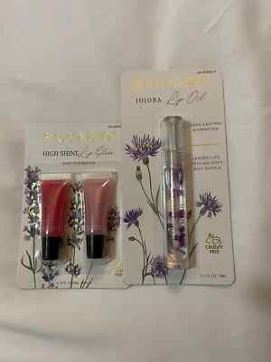 BEAUTY INTUITION Jojoba Lip Oil And High Shine Lip Gloss Lot Of Two Rose Peony!