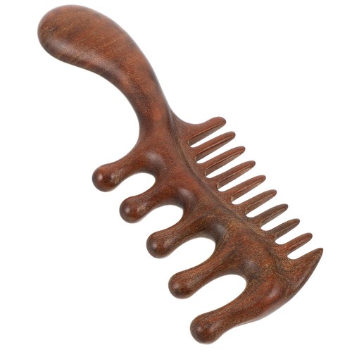 Sandelholz-Massage Kamm Breiter Zahnmassagekamm Kopfhautmassagegerät - Bild 11 von 12