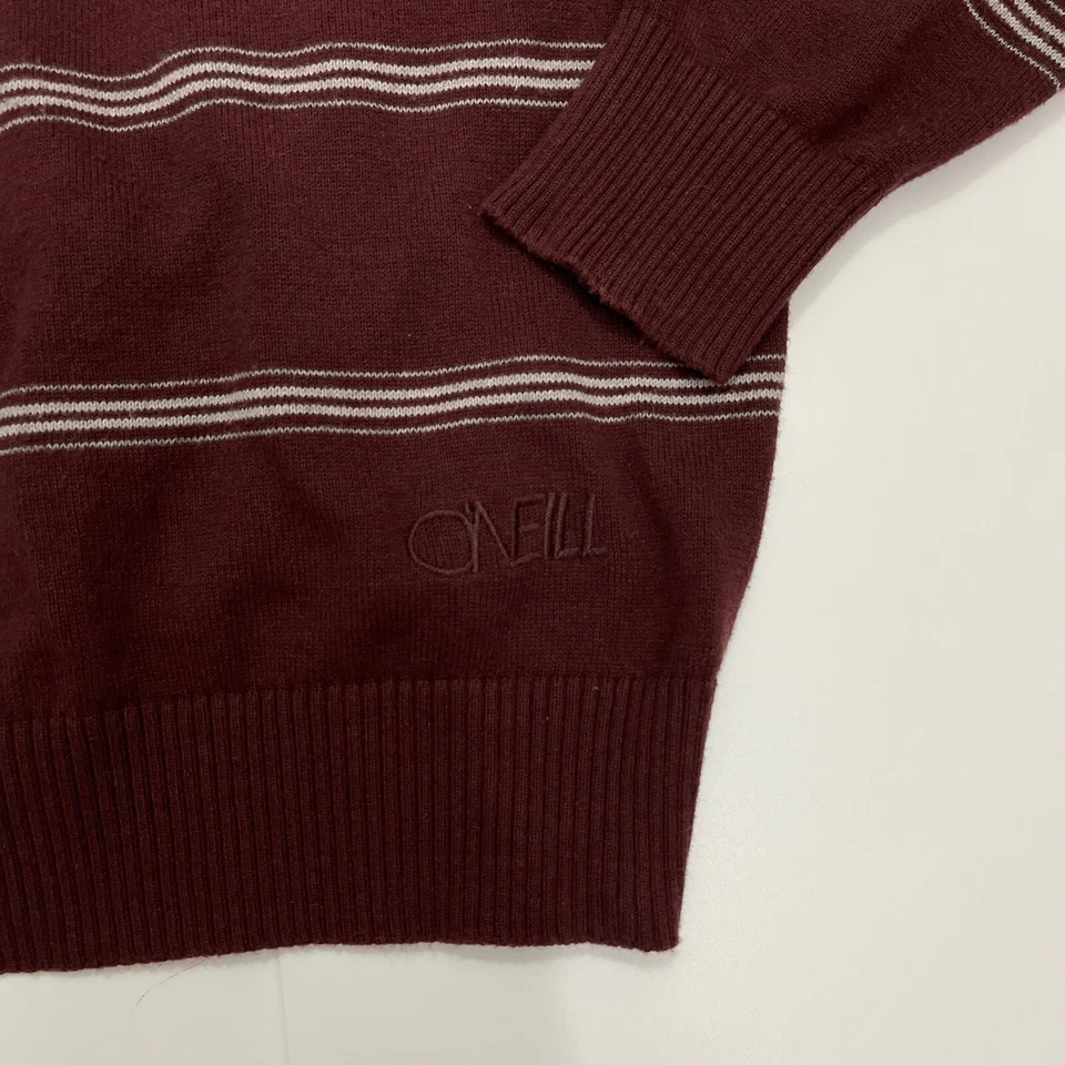 Suéter O'neill Adulto Pequeño Borgoña Rayas Cuello en V Algodón Hombre Manga Larga Foto 2 de 4