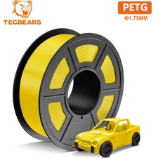 TECBEARS PETG 3D Printer Filament Consumables 1.75MM 1KG NO Tangle Neatly Yellow