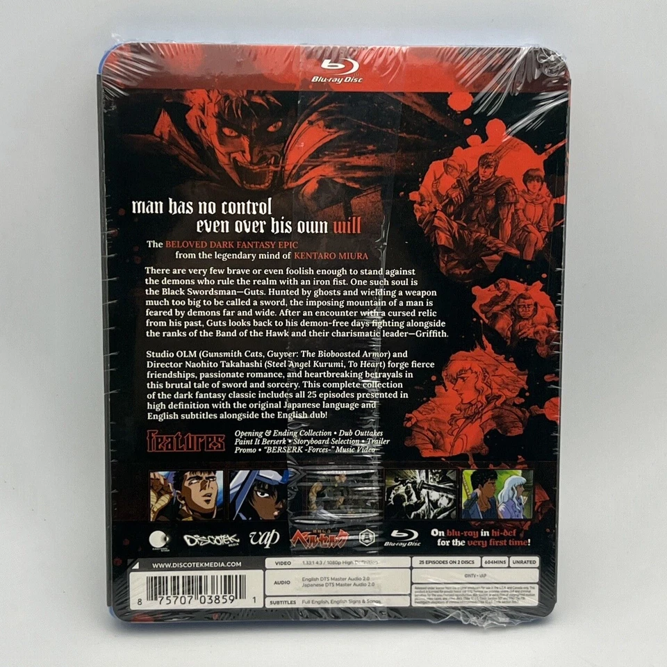 Berserk The Complete 1997 TV Series Blu-ray Discotek Anime Foto 2 de 2