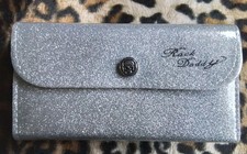 Rock Daddy Geldbörse Clutch - Portemonnaie, Silber Glitzer *Innen Leo*