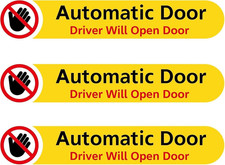 3Pcs Automatic Door Driver Will Open Door Sign Car Decal Warning Stickers