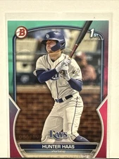 Hunter Haas 2023 Bowman Draft - #BD-160 Aqua & Pink Gradient /199 (RC)