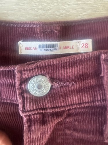 Levi's Premium Ribcage Straight Ankle Corduroy Pants Womens SZ 28 High Rise - Picture 7 of 9