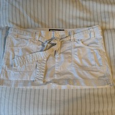 Abercrombie And Fitch Belted White Mini Skirt Size 4 Y2K