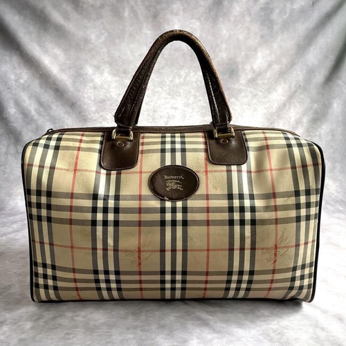 BURBERRY Boston bag Nova check Shadow horse Authentic From Japan