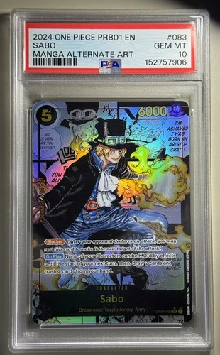 2024 One Piece The Best Sabo Super Rare Manga Alternate Art #OP04-083 PSA 10