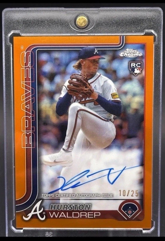 2025 Topps Chrome True Orange Rookie Hurston Waldrep Auto /25