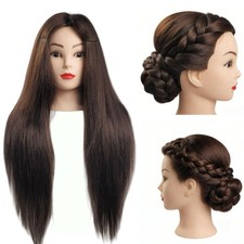 80 Human Hair Mannequin Head for Braiding, Doll Head for Hair Styling Kids