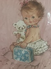Vintage NOS Baby Girl Birth Announcement Cards Pink Baby Ruffle Pantie Set of 10
