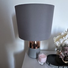Grey and Rose Gold Touch Table Lamp, Modern, Corded Electric Switch