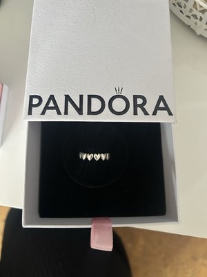 PANDORA Silber Ring Band Stil Gr. 52 (Ø 16,5 mm) Herz-Design in Box