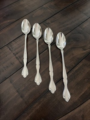 Oneida Community Cantata Pattern Stainless Steel Iced Tea Spoons Set of 4
