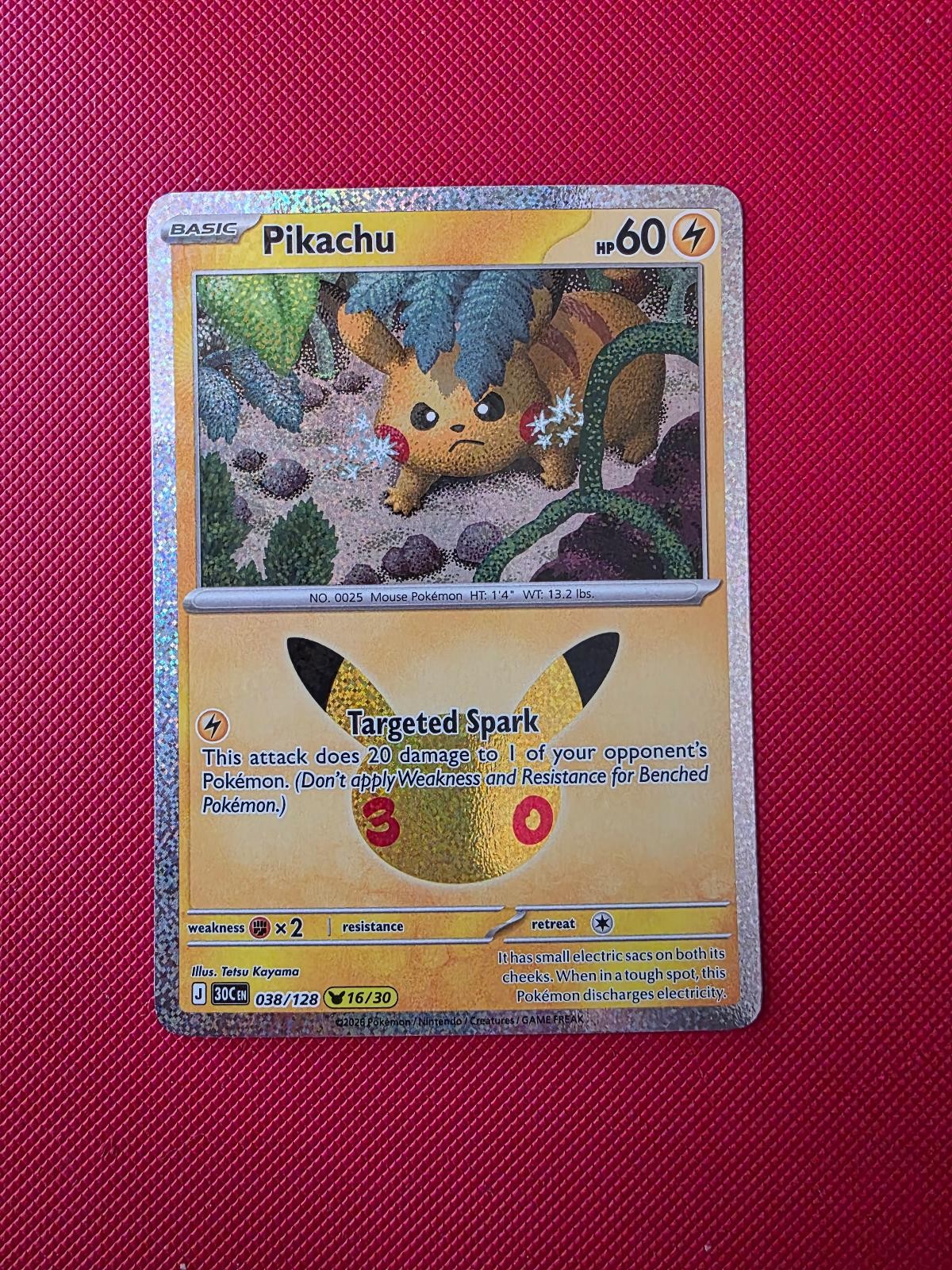 Pikachu 038/128 Holo Pikachu Rare ME: 30th Celebration Pokemon TCG NM/M