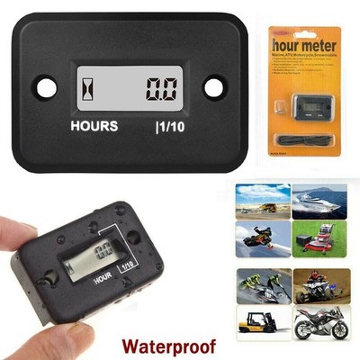 Small Waterproof Digital Hour Meter For Lawn Mower Generator Motorcycle */