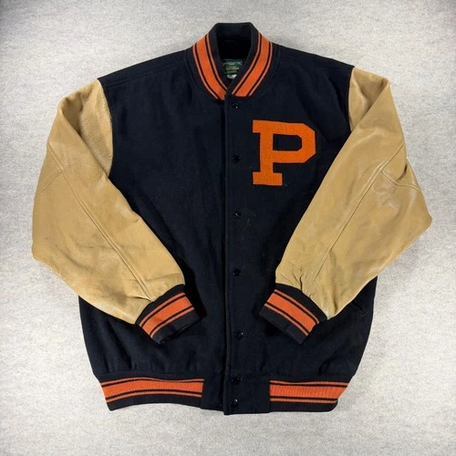 Stall & Dean Princeton Tigers Varsity Jacket Mens 3XL Leather Limited 102/600 - product listing photo