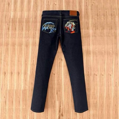Evisu men s Indigo Embroidered Straight-Leg Jeans size 36*36