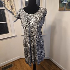 JBS LTD Animal Print Dress Women's Petite Short Sleeve Knee Length Size 14P