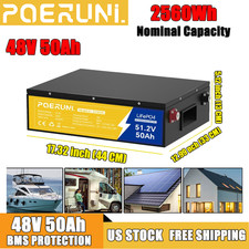 48V 50Ah LiFePO4 Lithium Battery 2560Wh Deep Cycles Built-in BMS For Golf Carts
