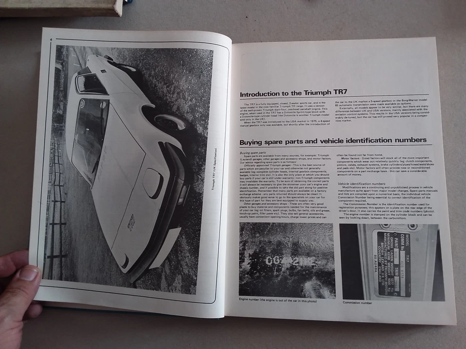 TRIUMPH TR7 1976-1978 1998 cc 4&5 SPEED + AUTO WORKSHOP MANUAL IN INGLESE - Immagine 4 di 4