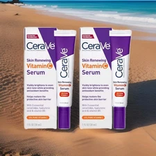 2 Pack New! CeraVe Skin Renewing Vitamin C Serum 1 Fluid Ounce