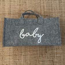 Felt Gray Baby Diaper Caddy Organizer