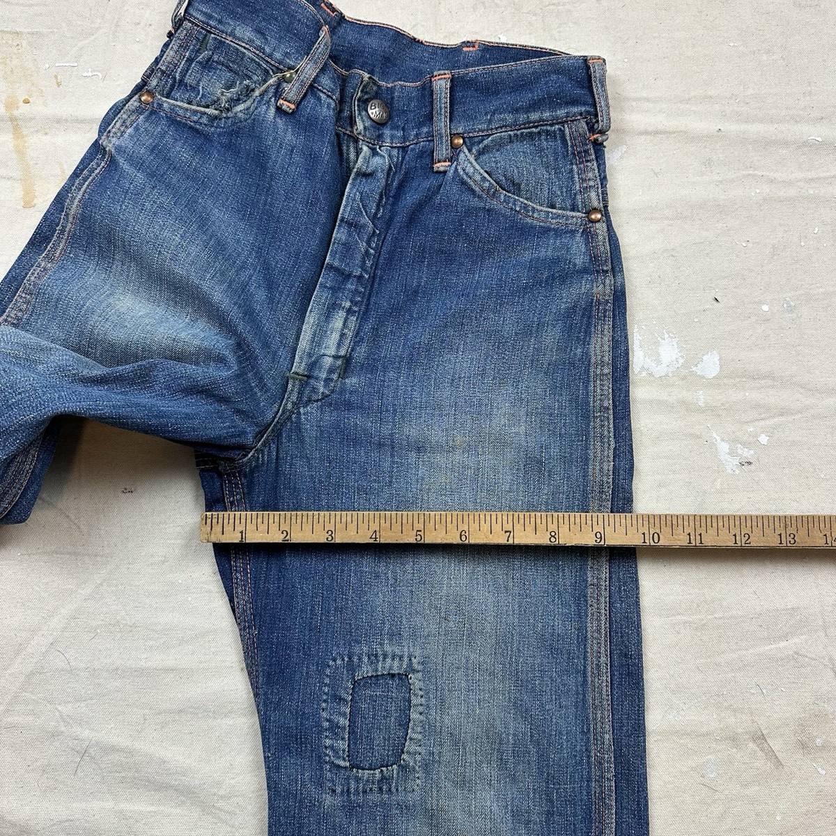 Vintage 50s Big Mac Carpenter Denim Pants Sanforized Farm Faded