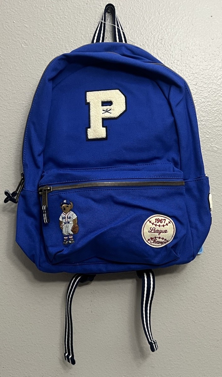 Polo Ralph Lauren Polo Bear Varsity Backpack Bag Collegiate Blue