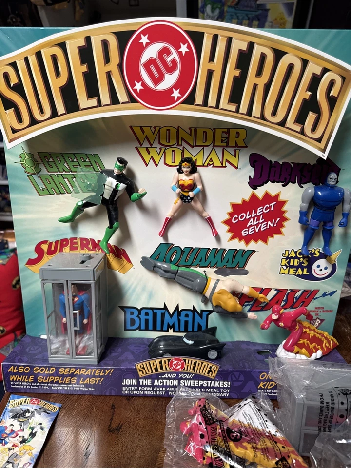 Rare Super Heroes Jack In The Box Display +All Seven Still In The Package & Bag - Image 2 of 4