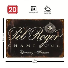 Aluminum CHAMPAGNE Tin Metal Signs Home Decor Wall Garden 8x12 