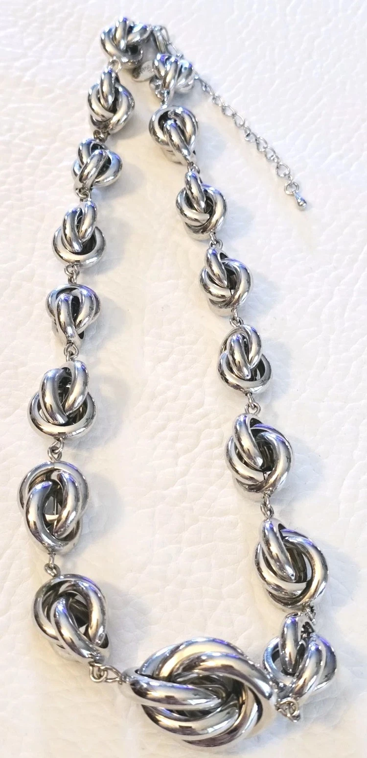 VETEMENTS COLLANA MAGLIE LIA SOPHIA COUTURE "NODI D'AMORE"☆ACCIAIO INOX☆" 19" LUNGHEZZA ☆EC☆