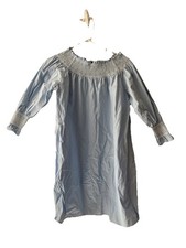 Zara Woman's  3/4 Sleeve smocked light blue dress Size small smocked neck
