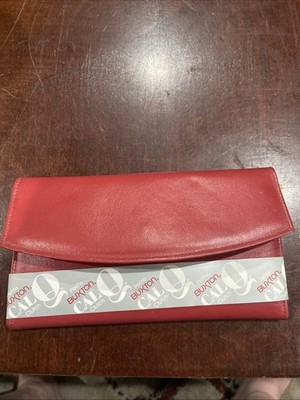 Vintage Buxton  Ladies Wallet With Calculator Red Leather Cowhide