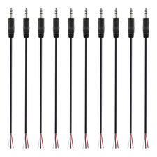 Fancasee 10-Pack 3.5Mm 1/8" to Speaker Wire TRS Stereo Male Plug to Bare Wire Pi