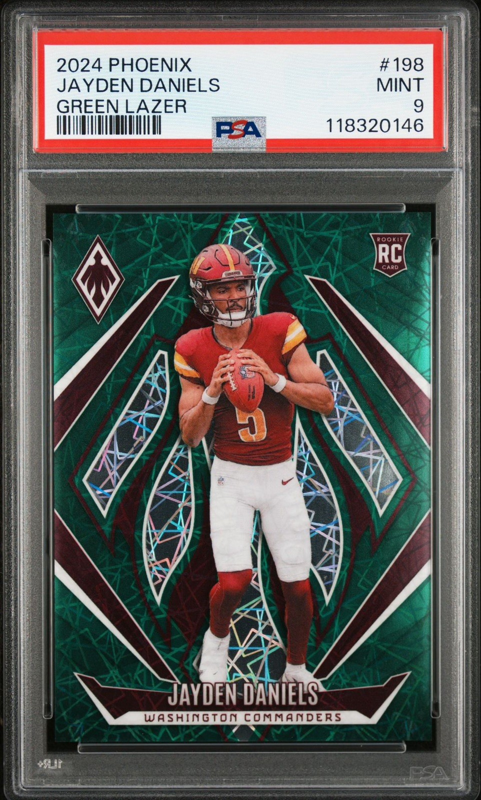 2024 Panini Phoenix - Rookie Jayden Daniels #198 Green Laser /50 (RC)