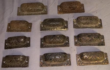 Great Set  11  Antique  Bin  Cabinet  Pulls