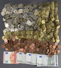 Euro LOT (246.71 Face Value) Coins Paper Money Change Bank Notes