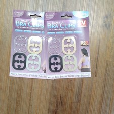 Lot 2-Smart Bra Clips-Hides Bra Strap 8 Pack 2WH/2 BL/2 Nude 2 Clear-TV BRAND