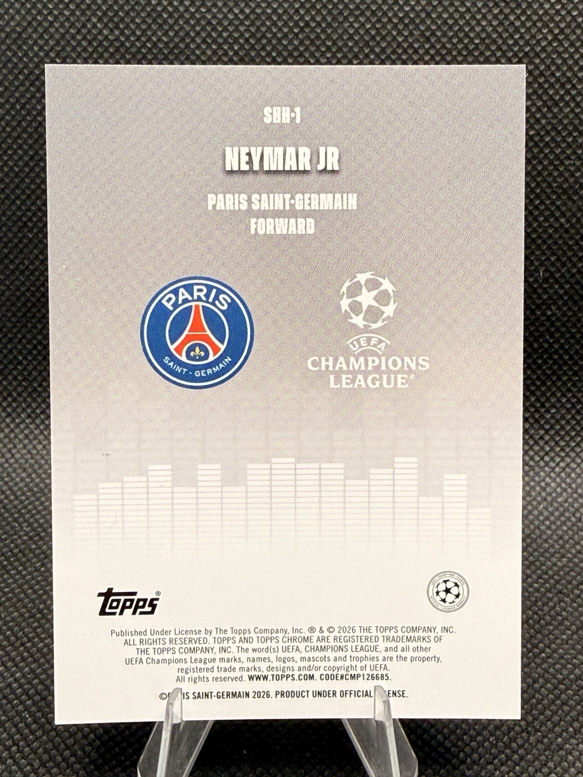 Neymar Jr 2025-26 Topps Chrome UEFA UCC Silenced Refractor #SHH1 view 7