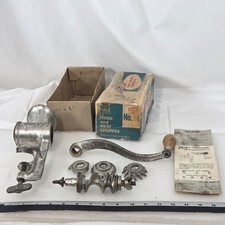 Universal No.1 No 1 Food & Meat Chopper Complete w/ Cutters Box & Instructions